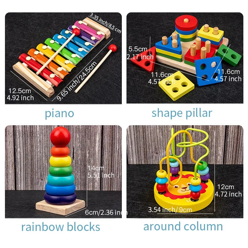 BrightMinds™ 9-in-1 Montessori Wooden Sensory Educational Activity Set