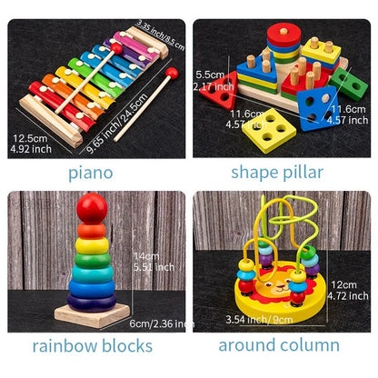 BrightMinds™ 9-in-1 Montessori Wooden Sensory Educational Activity Set