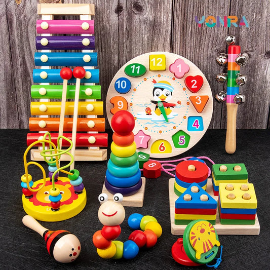 BrightMinds™ 9-in-1 Montessori Wooden Sensory Educational Activity Set