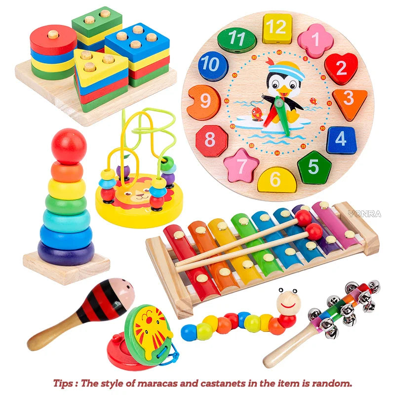 BrightMinds™ 9-in-1 Montessori Wooden Sensory Educational Activity Set